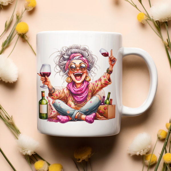 100236 Funny Wine Drinking Grandma 02