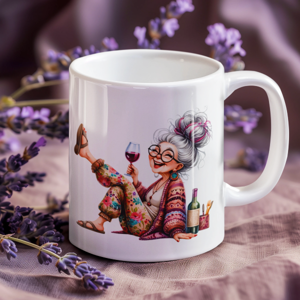 100244 Funny Wine Drinking Grandma 10