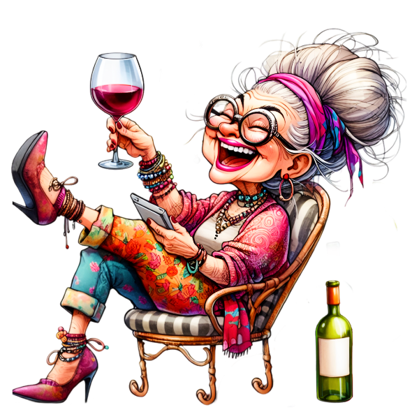 Funny Wine Drinking Grandmas