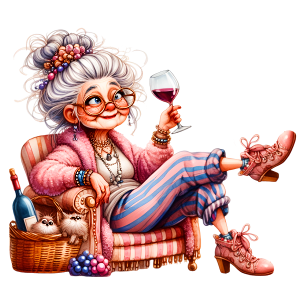 Funny Wine Drinking Grandma's