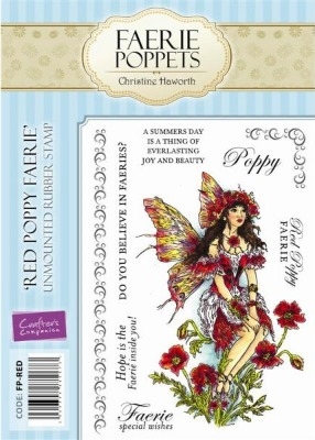 Crafter's Companion Faerie Poppets Stamp Set - Red Poppy Faerie