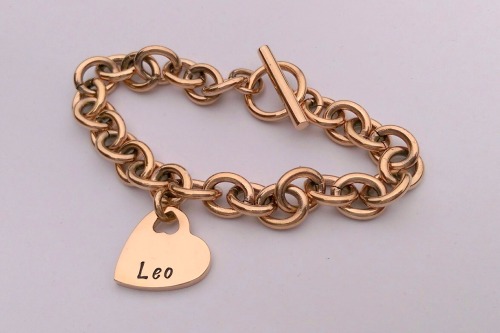 Rose Gold heart charm bracelet