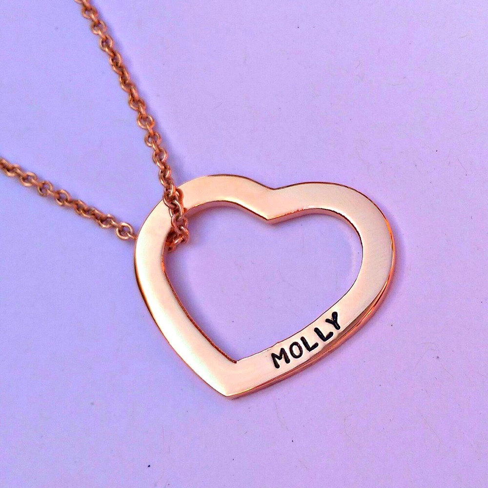 Premium Rose Gold heart washer necklace