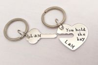 Personalised you hold the key to my heart keyrings