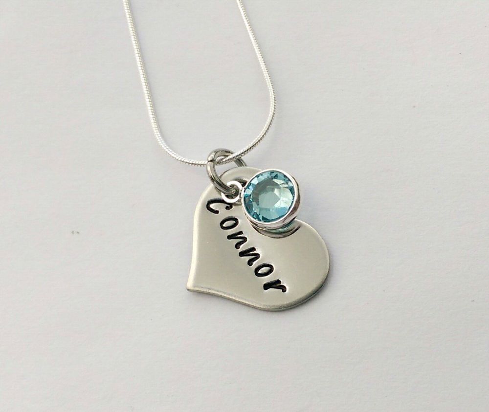 Personalised dainty heart necklace