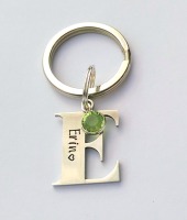 Personalised Initial keyring stamped with name or date
