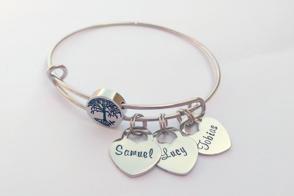 Personalised family tree bracelet