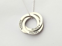 Personalised triple interlinked circles necklace