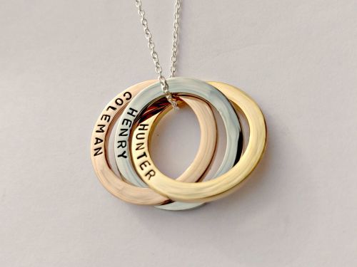 3 circle necklace personalised