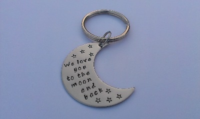 I love you to the moon and back keyring