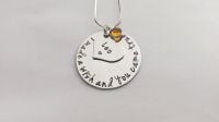 Hand stamped personalised I made a wish and you came true circle necklace (small)