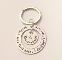 Daddy, A Son's first hero, A daughter's first love keyring