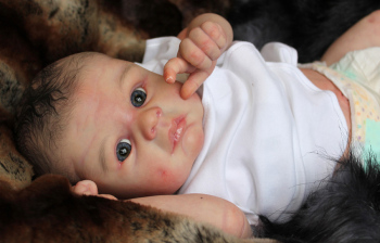 Open eyed - Corbin Kit by Linda K. Smith - *COMPLETE REBORN STARTER SET!!* 21" BABY With faux doe suede, disc jointed body.