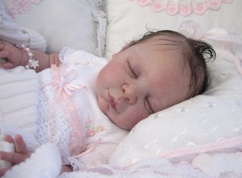 Sleeping - Chrisy Kit by Pat Moulton - *COMPLETE REBORN STARTER SET!!* Makes 22" BABY With faux doe suede, disc jointed body.
