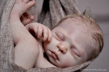 Sleeping - Leah Kit by Sandra White - *COMPLETE REBORN STARTER SET!!* Makes 19" BABY With faux doe suede, disc jointed body.