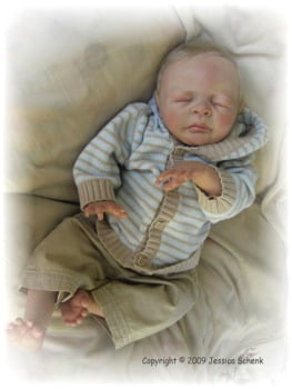 Sleeping - Ben kit by Pat Jessica Schenk - *COMPLETE REBORN STARTER SET!!* Makes 20" BABY With faux doe suede, disc jointed body.