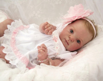 Open eyed - Cutie Kit by Donna Rubert - *COMPLETE REBORN STARTER SET!!* 21" BABY With faux doe suede, disc jointed body.