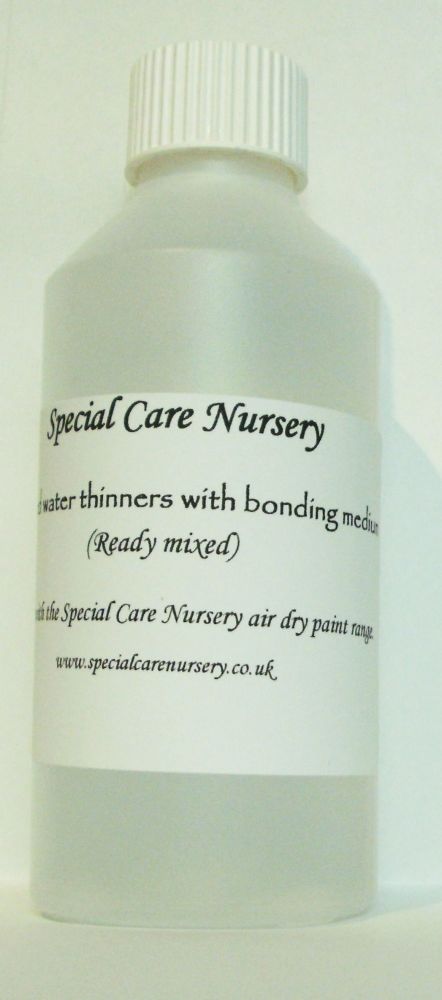 Special Care Nursery Air dry paints -  DISTILLED WATER THINNERS with added Bonding Medium 500mls.