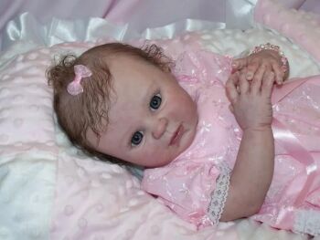 Open eyed - Lilly kit - *COMPLETE REBORN STARTER SET!!* Makes 20" BABY With faux doe suede, disc jointed body.