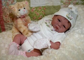 Open eyed - Paisley kit - *COMPLETE REBORN STARTER SET!!* Makes 20" BABY With faux doe suede, disc jointed body.