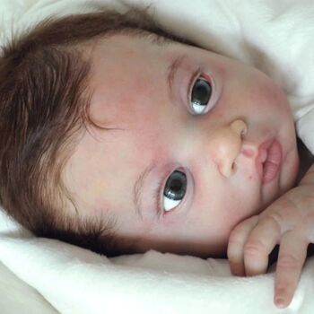Open eyed - Lulu kit - *COMPLETE REBORN STARTER SET!!* Makes 22" BABY With faux doe suede, disc jointed body.