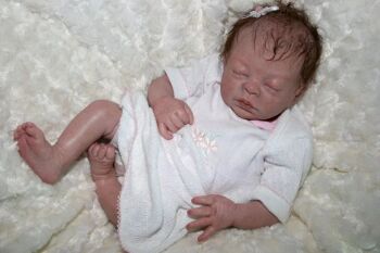 Sleeping - Teagan kit - *COMPLETE REBORN STARTER SET!!* Makes 16" BABY With faux doe suede, disc jointed body.