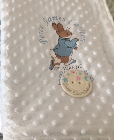 Personalised Peter Rabbit Minky/Dimple Fleece Blanket