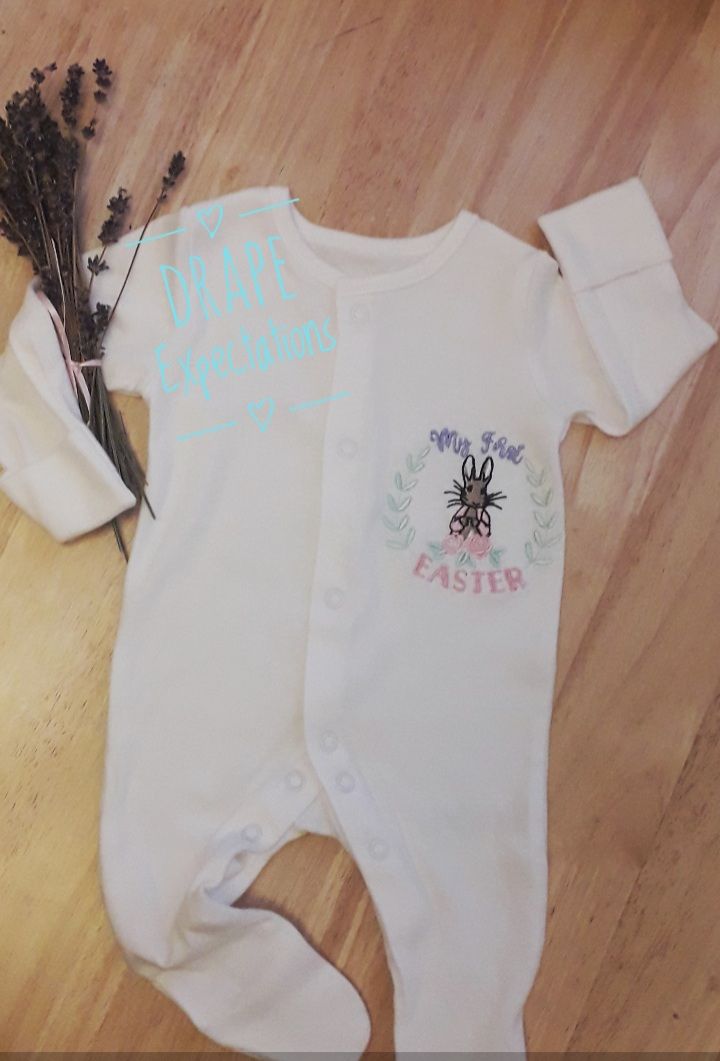 Embroidered Peter Rabbit Easter Sleepsuit