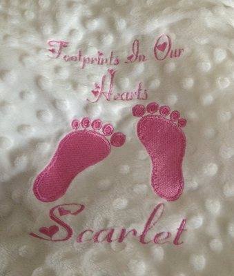 Footprints Dimple Fleece Baby Blanket