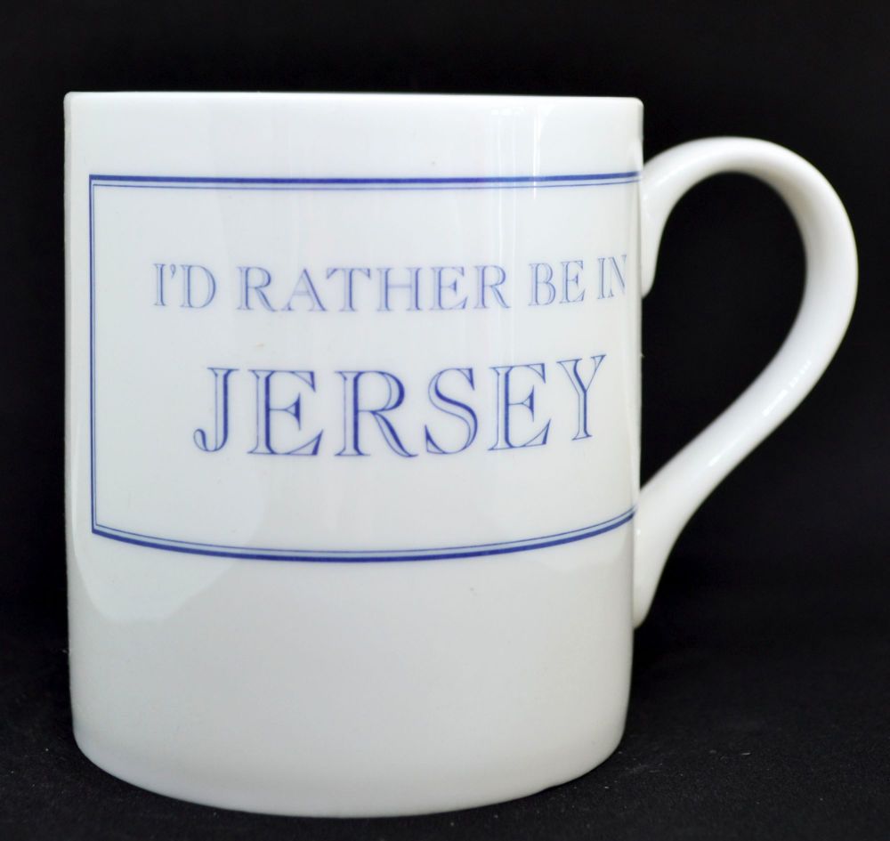 I'D RATHER BE IN JERSEY Mug in Blue 