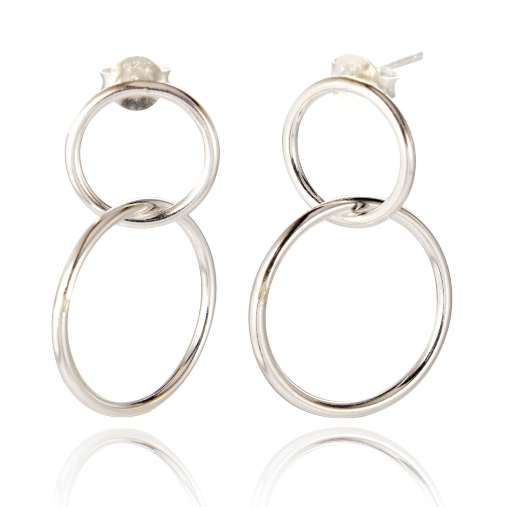 Macie Double Loop Drop Earrings - FREE GB POSTAGE