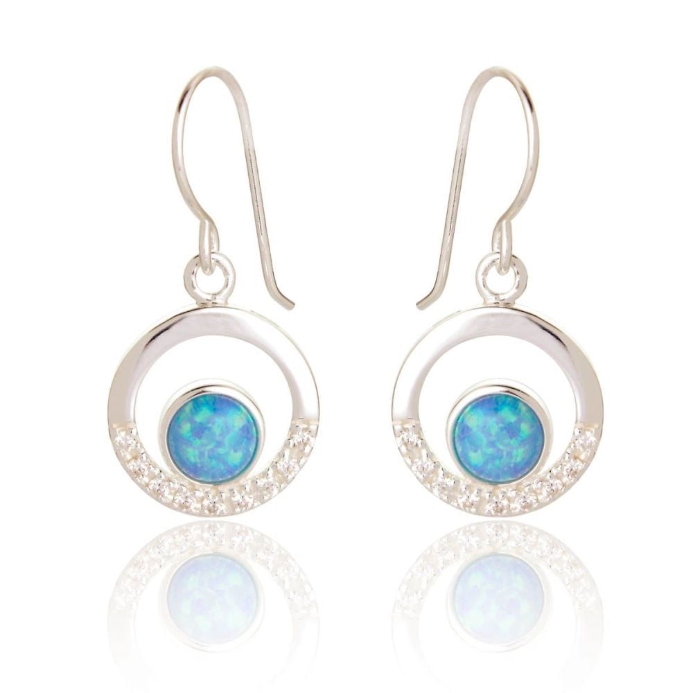 Maci Opal Circle Earrings