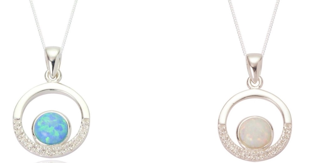 Maci Opal Cubic Zirconia Circle Pendant