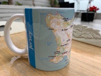 Jersey Map Mug with Blue Borders 