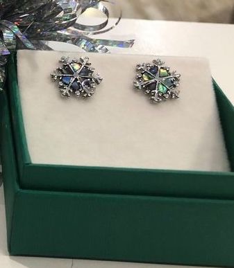 Snowflake Paua Shell Earrings