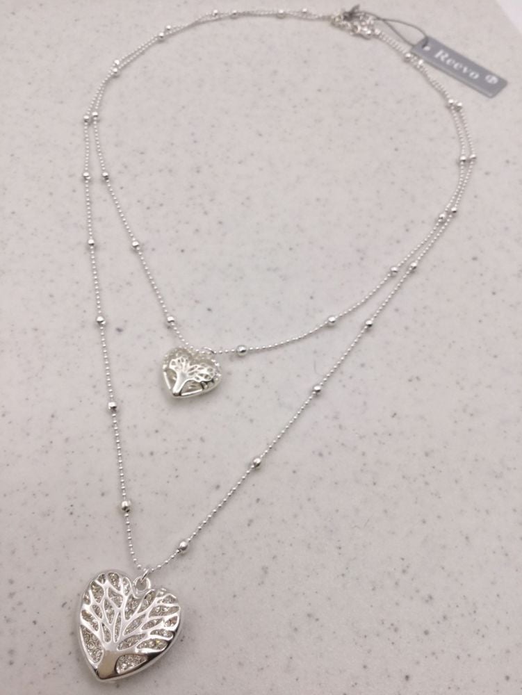 Tree of Life Double Heart Necklace