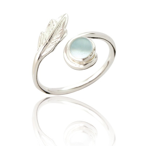 Juno Topaz and Leaf Wrap Ring