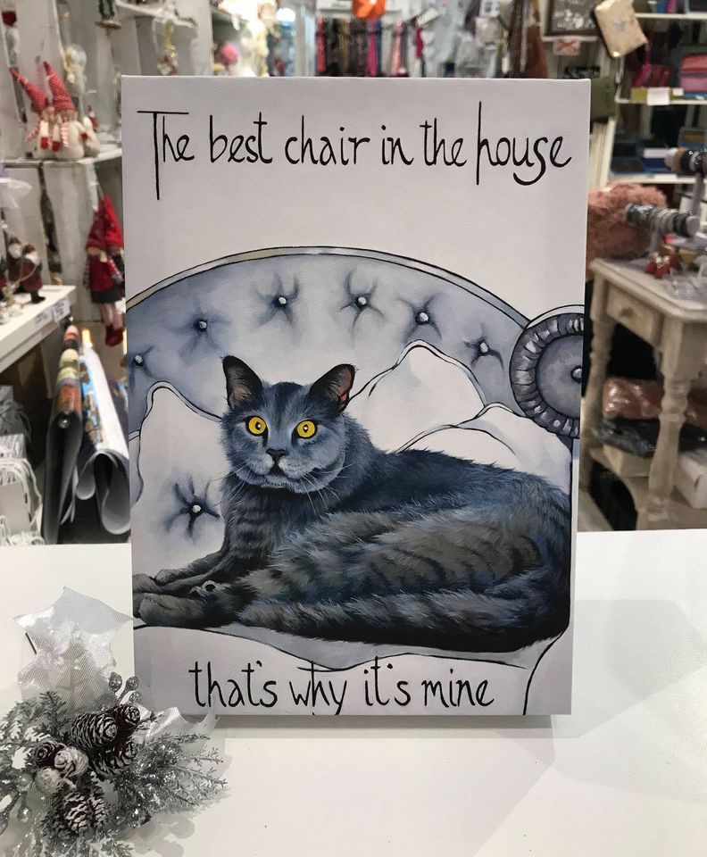 Best Chair in House Cat Print by Kathy Rondel