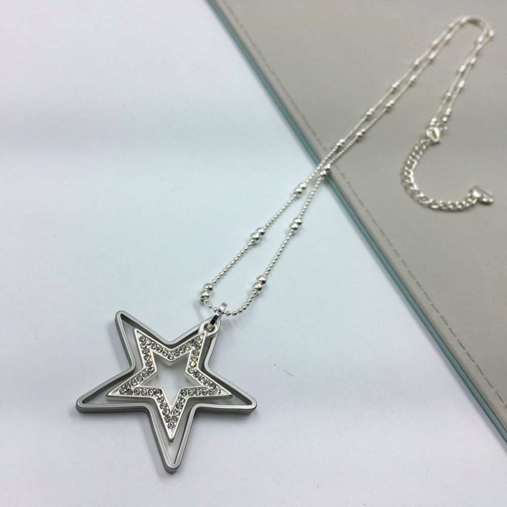 Diamante Double Star Pendant