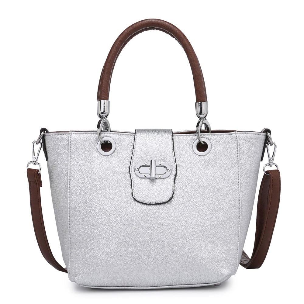 Buckle Bag with Shoulder Strap - Silver
