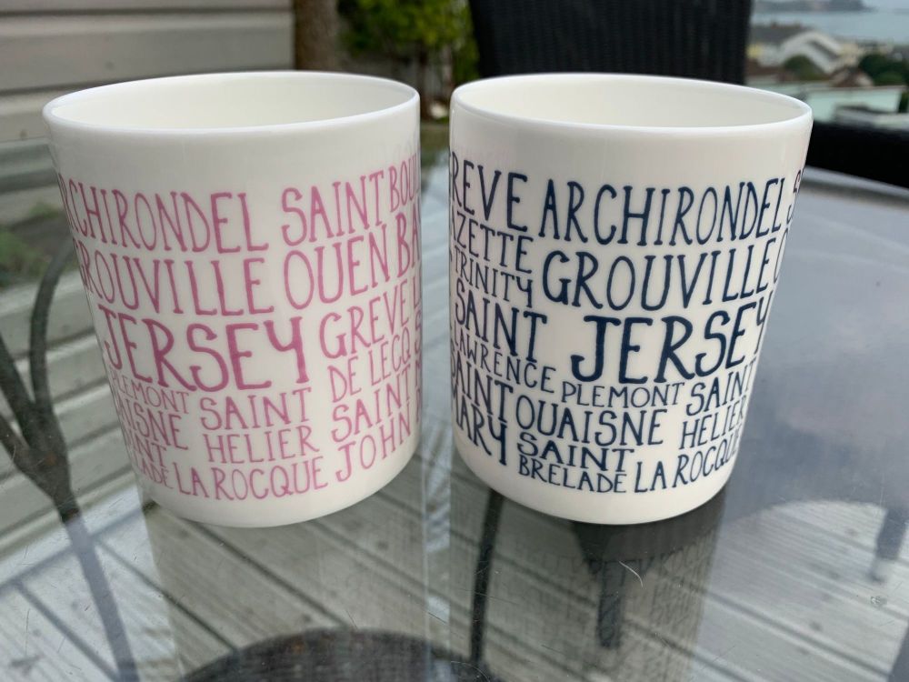 Jersey Beaches & Parishes CHUNKY Mug 2 COLOURS
