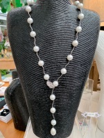 Lariat Mother Of Pearl Necklace - TWO BEAD STYLES AVAILABLE