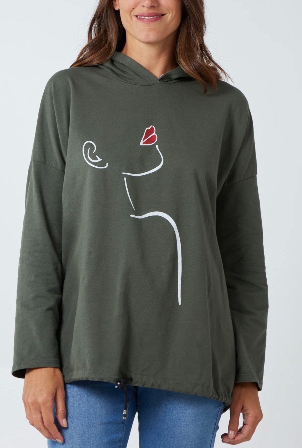 Abstract Face Hoodie Khaki - MORE COLOURS AVAILABLE