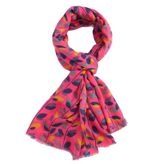 Leaves Scarf Fuschia - MORE COLOURS AVAILABLE