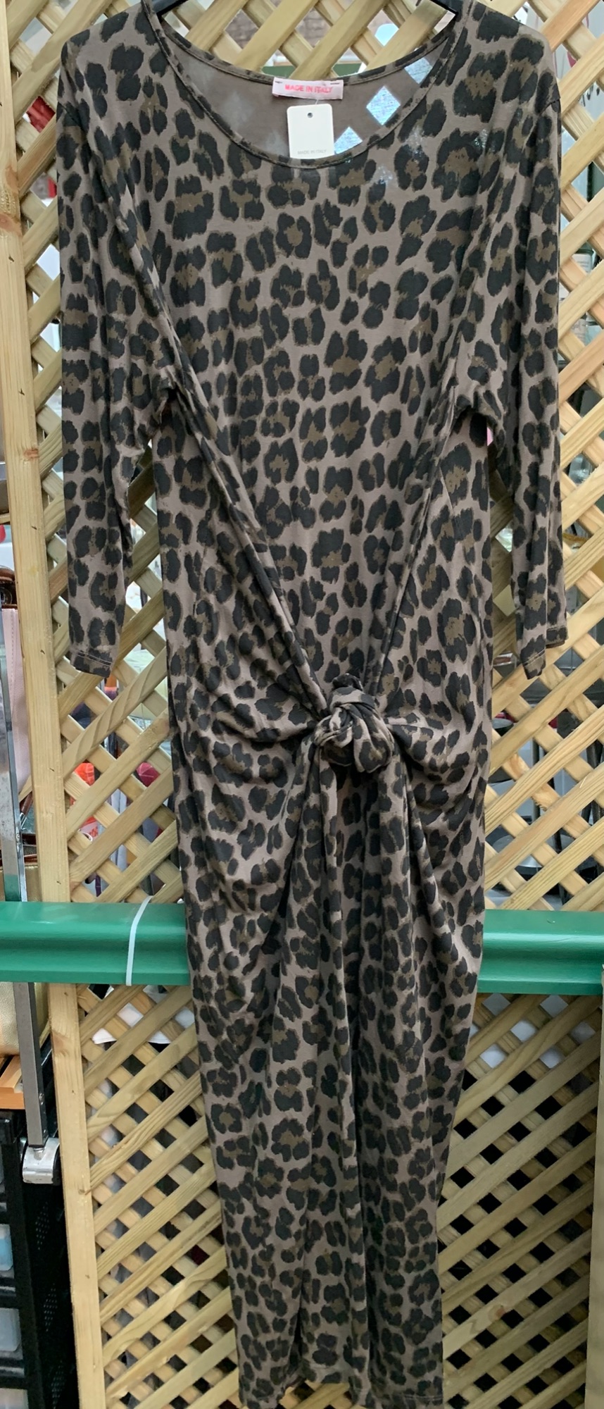 Leopard Print Parachute Dress Mocha