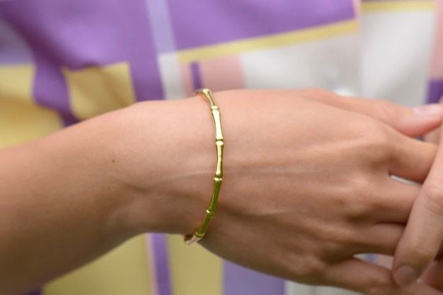Gold Plated Bamboo Bangle - FREE GB POSTAGE