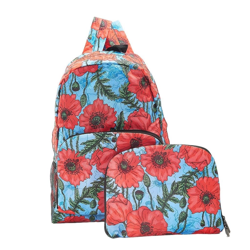 Eco Friendly Blue Poppies Backpack -FREE GB POSTAGE ON THIS ITEM