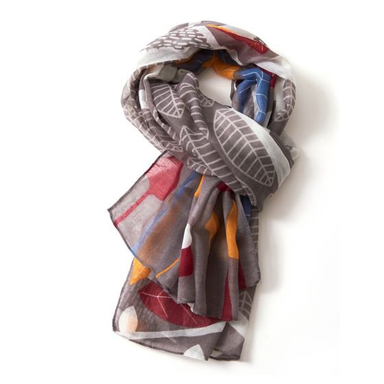 Scandi Trees Scarf - More colours available Grey FREE GB POSTAGE