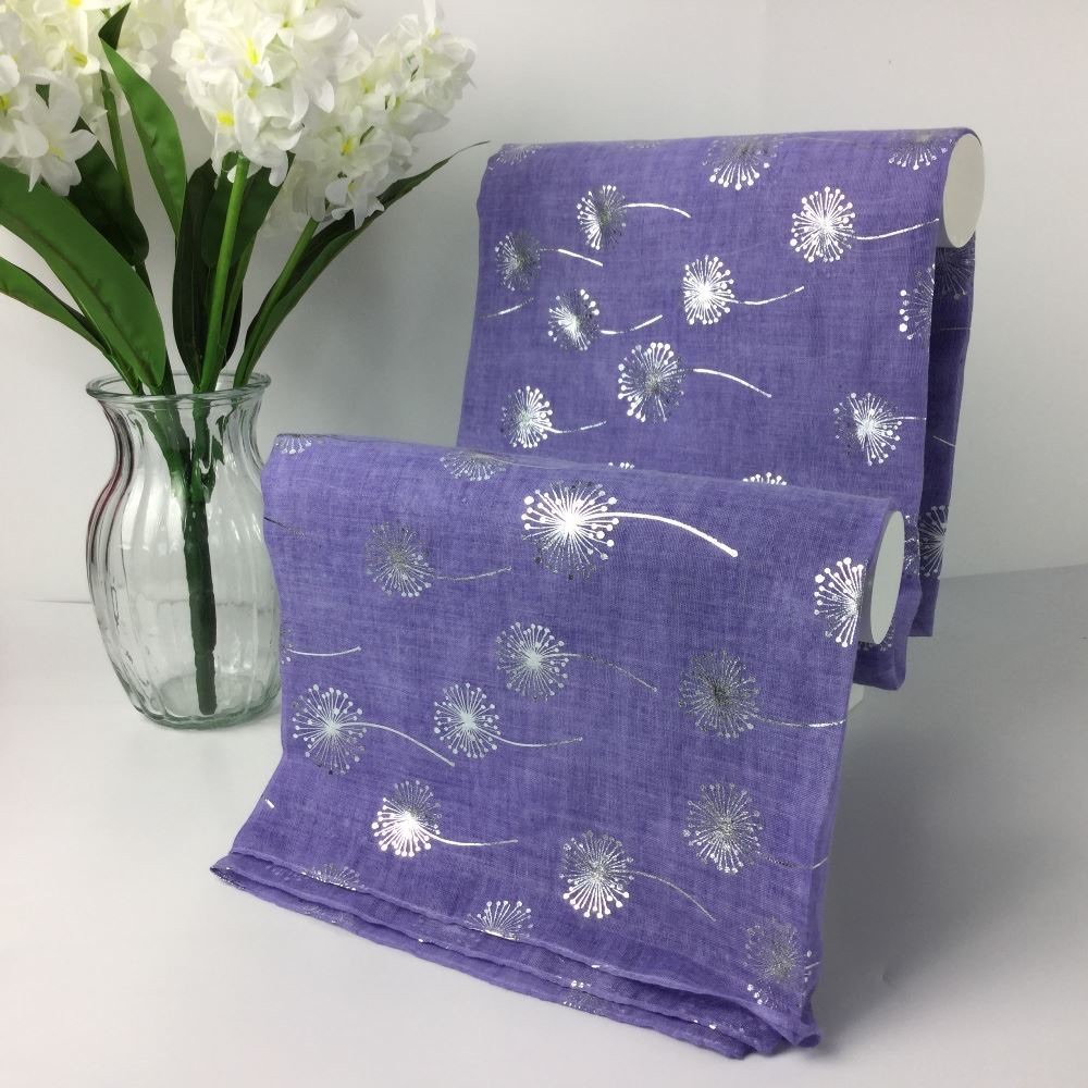 Dandelion Foil Scarf Purple - MORE COLOURS AVAILABLE
