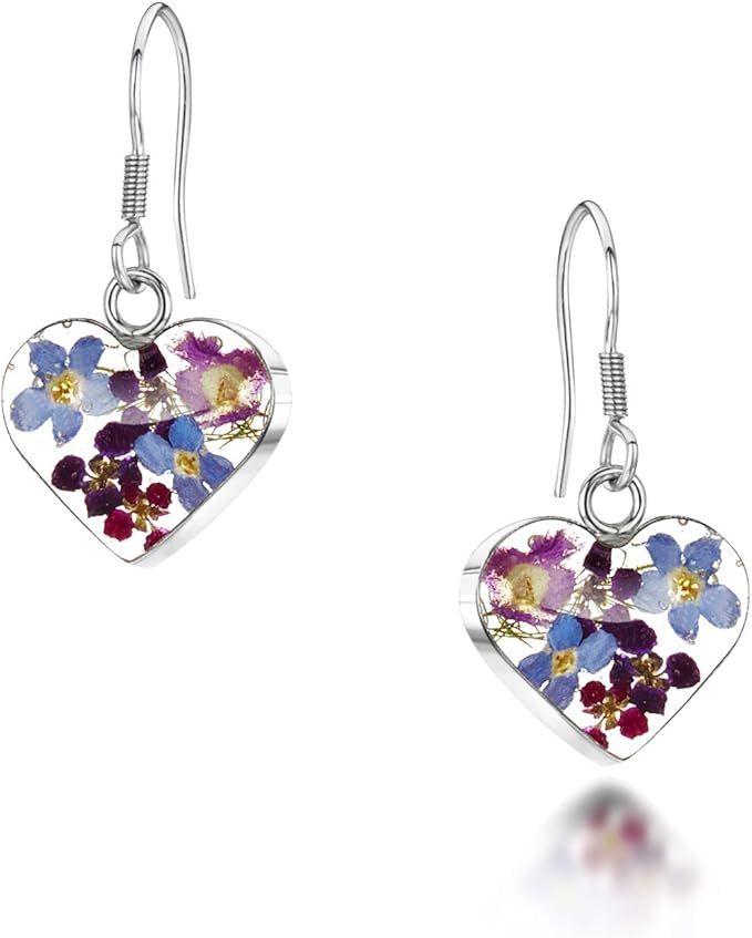 Purple Haze Small Heart Drop Earrings 925